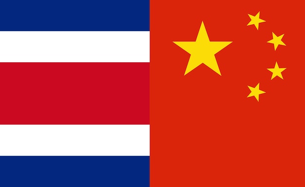 Países de bandera de Costa Rica y China