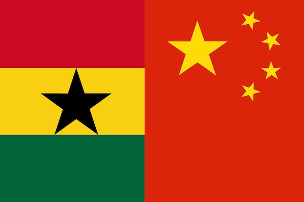 Países de bandera de Ghana y China