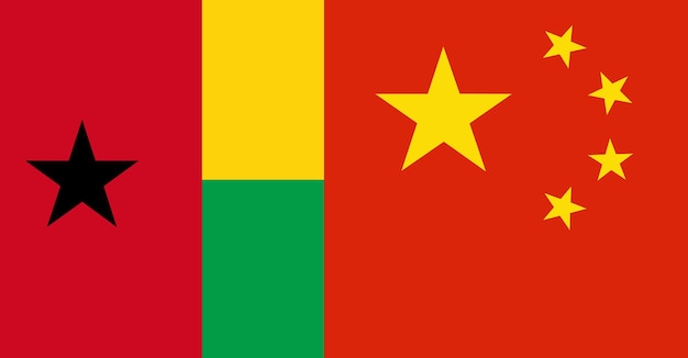 Países de bandera de Guinea-Bissau y China