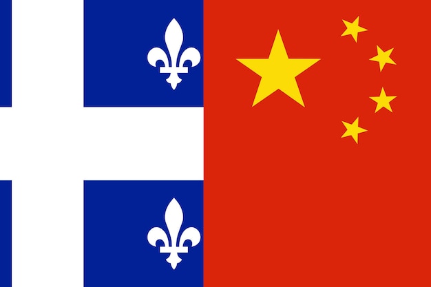 Países de bandera de Quebec y China