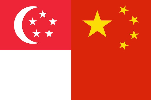 Países de bandera de Singapur y China