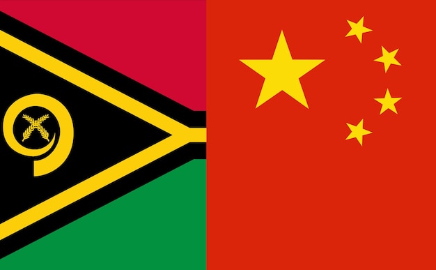 Países de bandera de Vanuatu y China