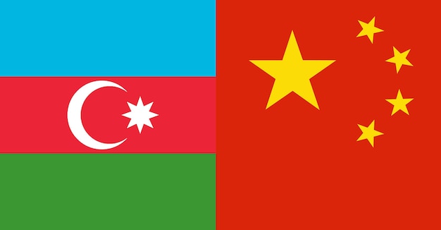 Foto países com bandeira do azerbaijão e china