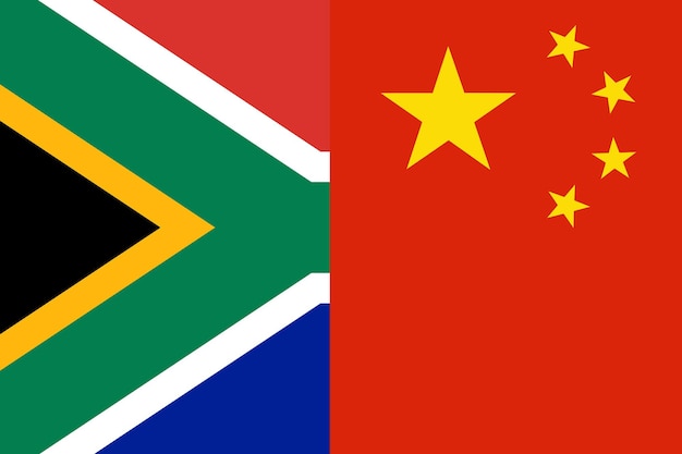 Países de bandeira da África do Sul e China