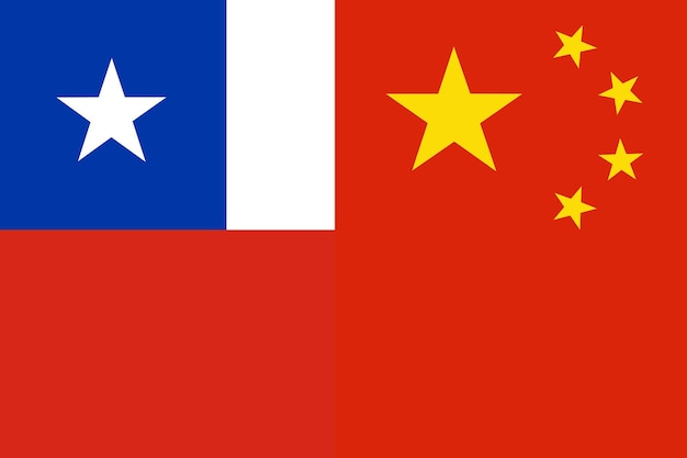 Países de bandeira do Chile e China