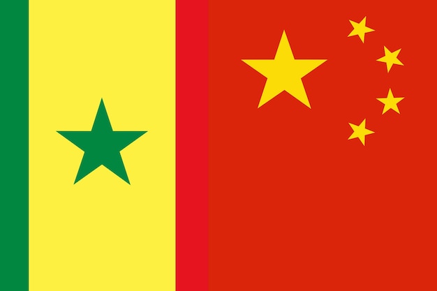 Foto países de bandeira do senegal e china