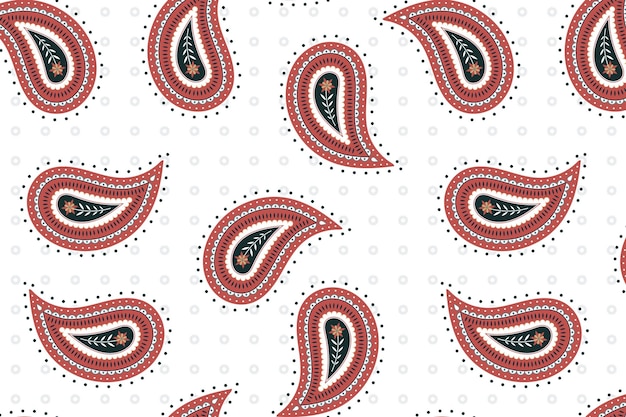 Paisley fondo floral png patrón sencillo transparente en rojo