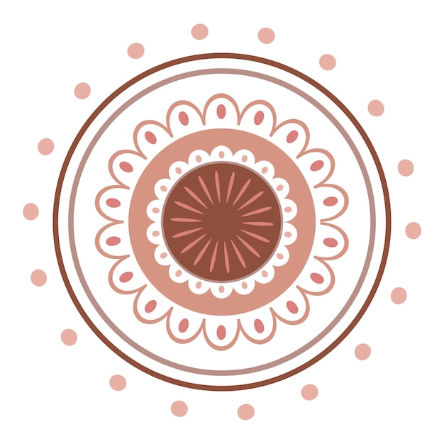 Paisley-Mandala-PNG-Aufkleber mit weiblichem Pastell-Design
