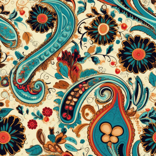 Paisley ornamentales de patrones sin fisuras