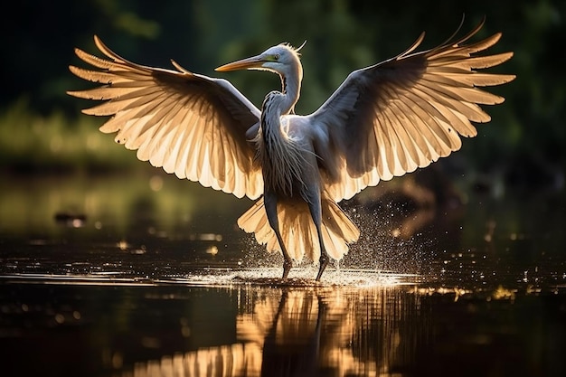 Pájaro con las alas abiertas