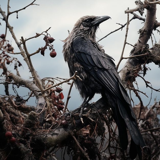 Un pájaro en un árbol de espinas