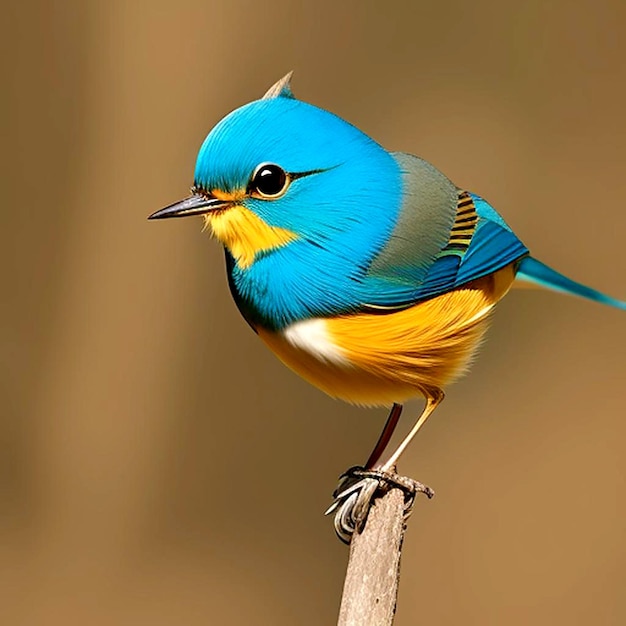 un pájaro azul y amarillo sentado en una rama una imagen de Paul Harvey desvío cloisonnismo