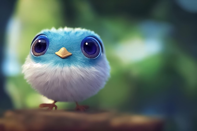 El pájaro azul es la palabra pájaro.