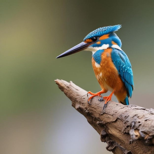 Foto un pájaro azul con un pico largo se sienta en una rama