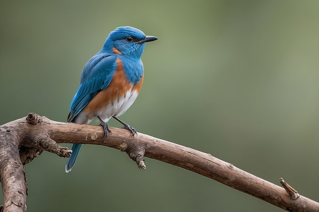 Un pájaro azul sentado en una rama de vida silvestre