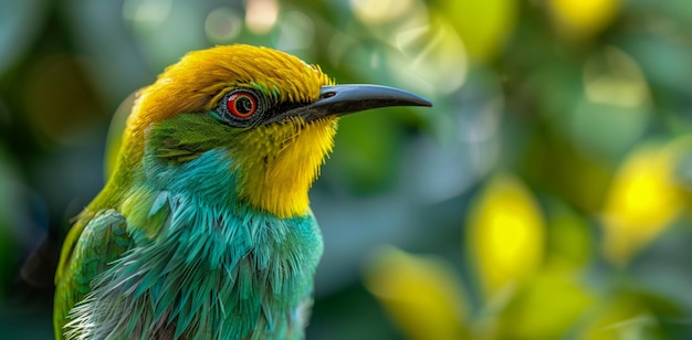 Un pájaro beeeater vibrante con un plumaje brillante se alza en la naturaleza