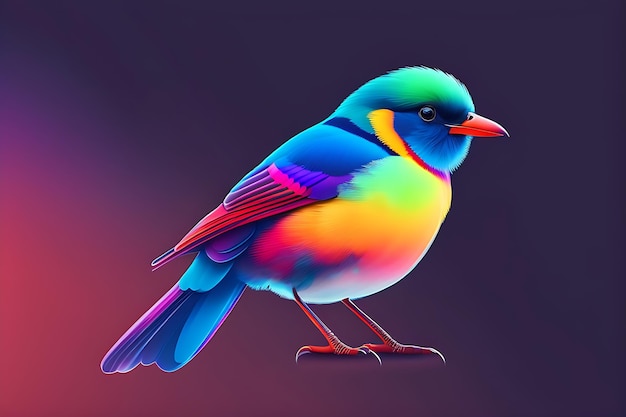 pájaro colorido degradado diseño ilustración