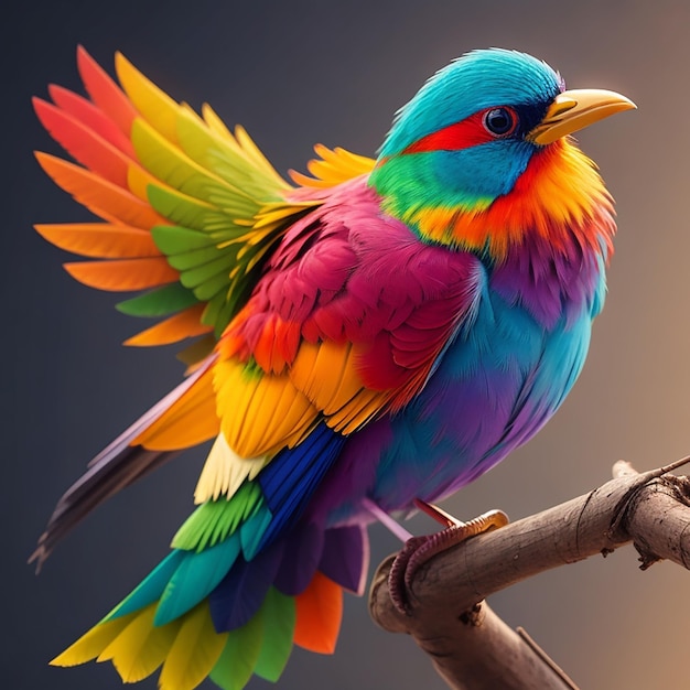 el pájaro con colorido generado por la IA