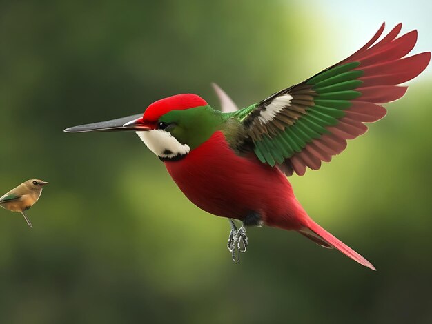 Foto un pájaro colorido con la palabra en él en un fondo gris