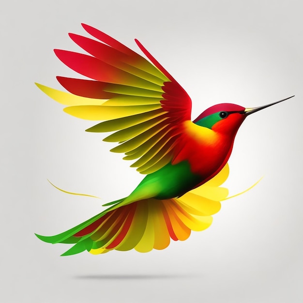 Un pájaro colorido con un pico largo y un pico largo está volando.