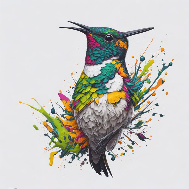 Un pájaro colorido con un pico que dice la palabra colibrí