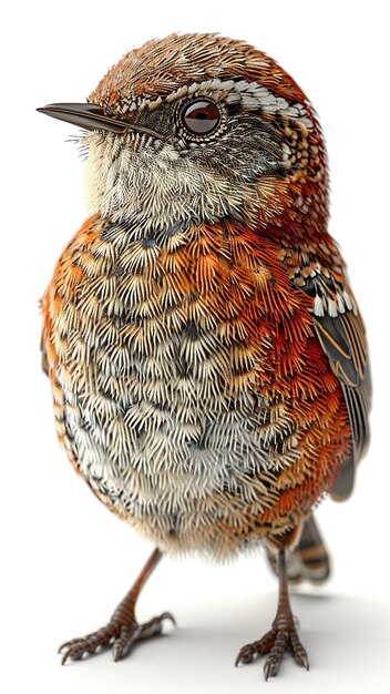 un pájaro con un cuerpo rojo y naranja y plumas marrones