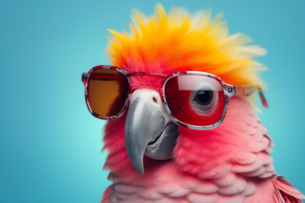 Un pájaro elegante con gafas de sol