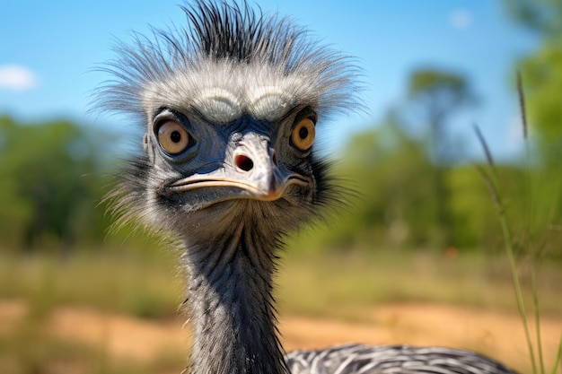Pájaro emú en estado salvaje