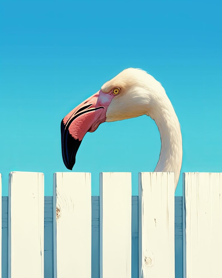 Foto el pájaro flamenco rosado en el cielo