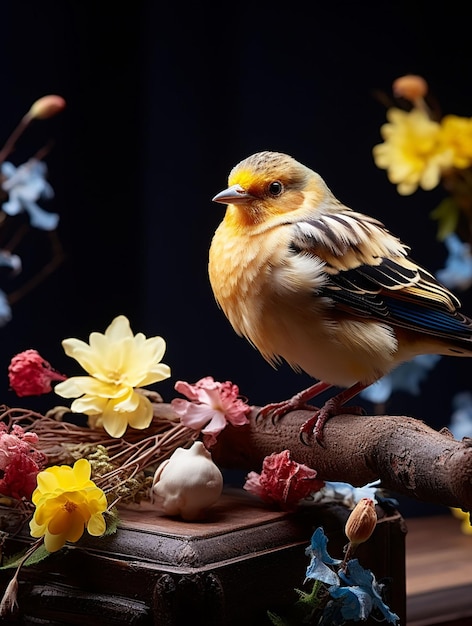pájaro, en, flor, fondo de pantalla hd Colección de imágen