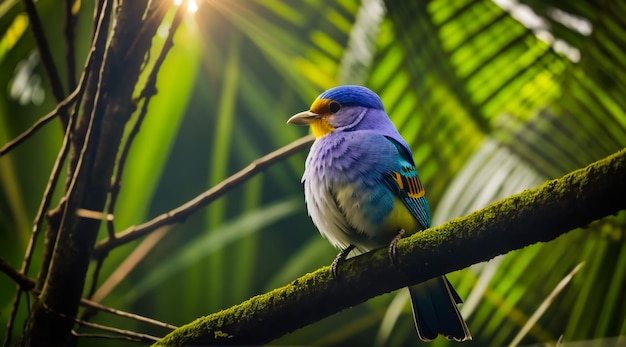 Un pájaro hermoso en la selva