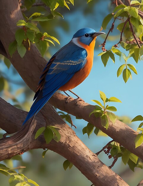 Foto un pájaro increíble en el bosque generado por la ia