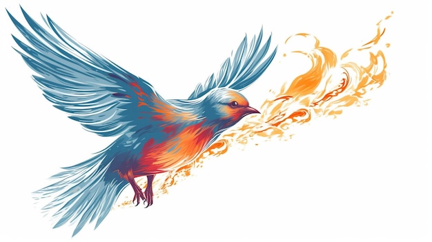 Pájaro libre Representación simbólica de un pájaro en vuelo que simboliza la libertad e independencia