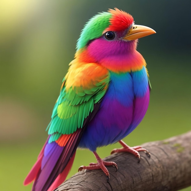 Foto un pájaro lindo y colorido