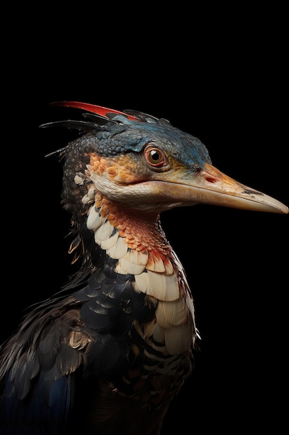 Foto un pájaro con una mancha roja en la cabeza