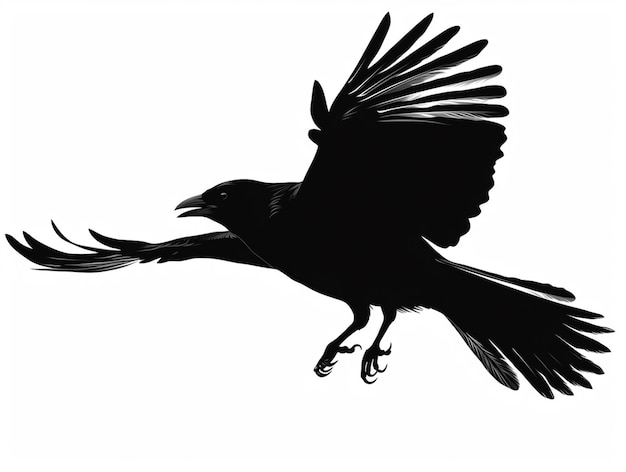 pájaro negro arafed volando con las alas extendidas ai generativa
