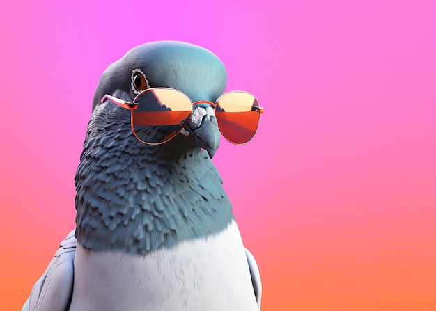 pájaro paloma animal que usa gafas de sol de sombra