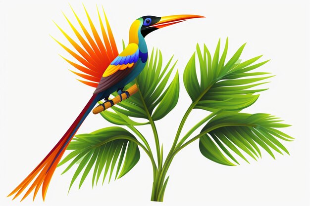 Pájaro del paraíso png aislado en un fondo transparente