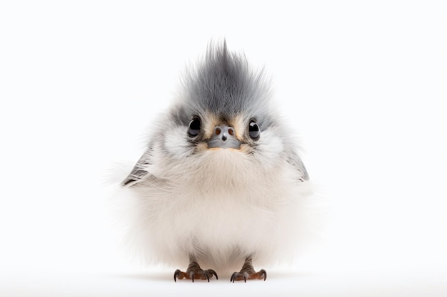 pájaro pequeño de cabeza gris y cuerpo blanco