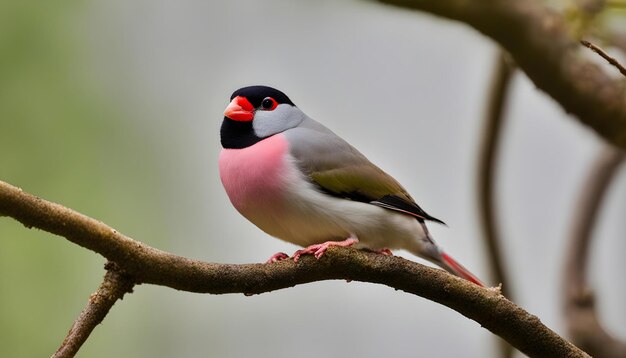 un pájaro con un pico rojo y una cabeza negra y blanca