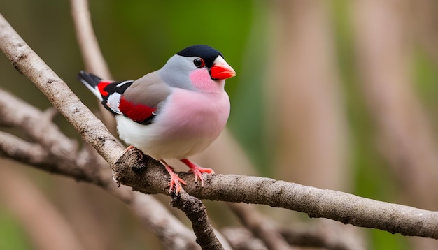 un pájaro con un pico rojo y un pico negro con un bico rojo