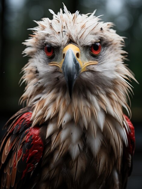 un pájaro con un pico rojo y un pico negro