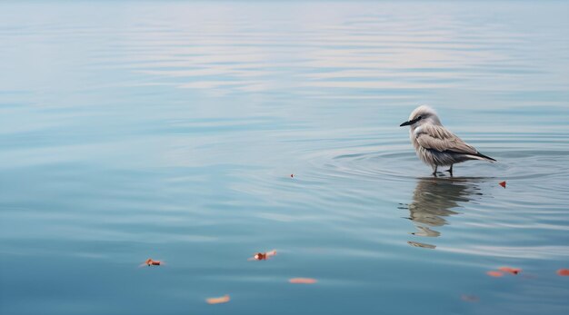 Foto un pájaro de pie en el agua