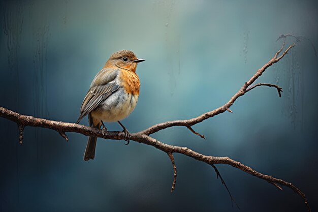 un pájaro se sienta en una rama con un fondo borroso