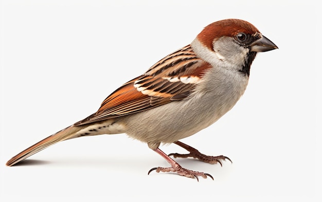 Un pájaro sobre un fondo blanco