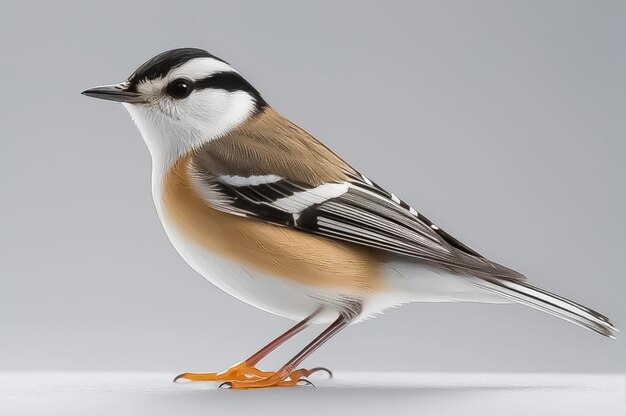 Foto pájaro sobre fondo blanco