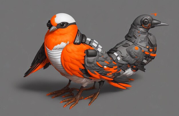 Foto pájaro de técnica de ilustración 3d