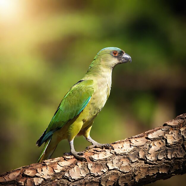 Foto un pájaro verde y azul está de pie en una rama