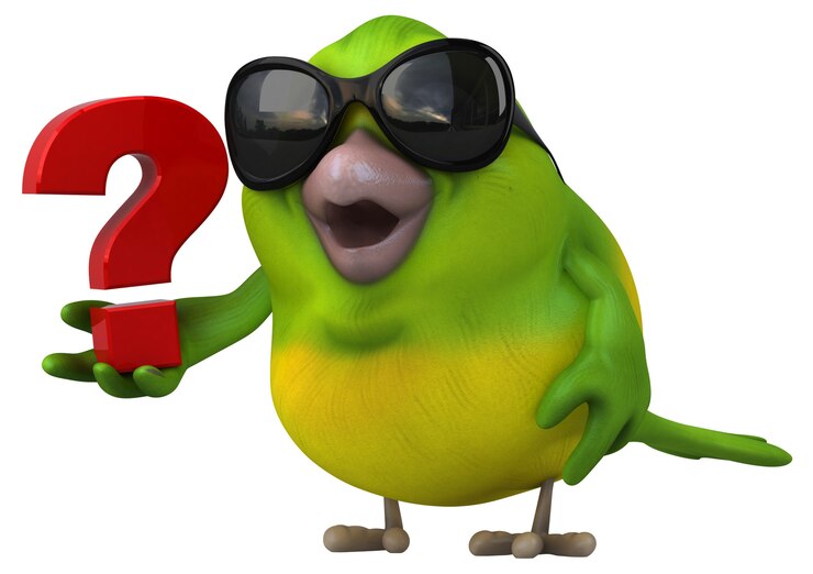 Foto pájaro verde divertido - ilustración 3d