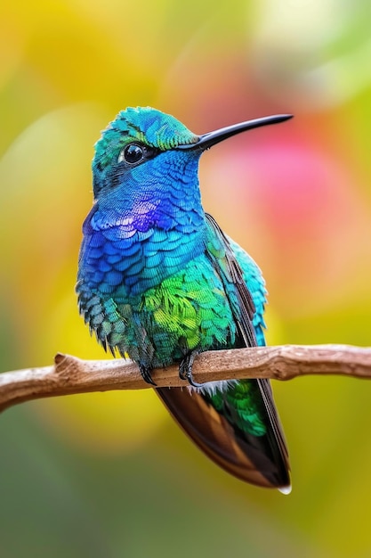 Foto un pájaro vibrante posado en una rama de árbol adecuado para conceptos de naturaleza y vida silvestre
